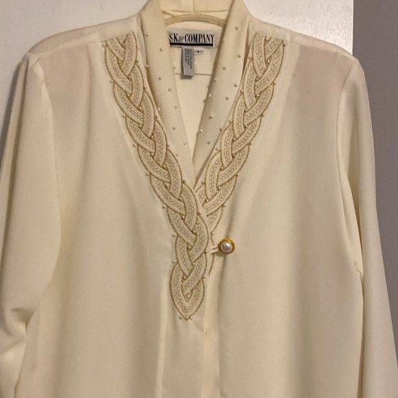 SK & Company Vintage Women’s Long Sleeve Button Down Blouse - Picture 2 of 10